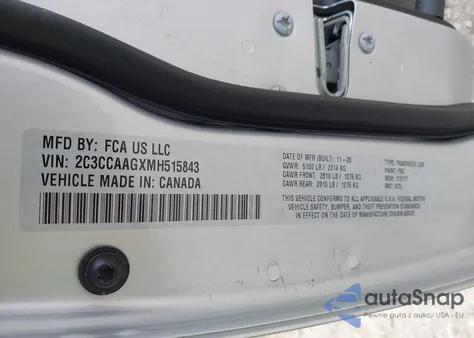 2021 Chrysler 300 Touring from USA, damaged, VIN 2C3CCAAGXMH515843